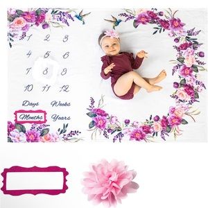 Bliss n' Baby Milestone Blanket for Baby Girl